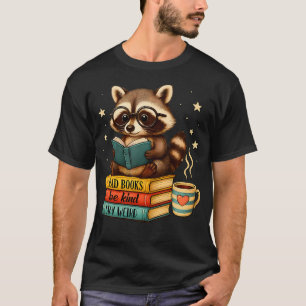 Waschbär Bücherliebhaber liest Buch Bibliothek Buc T-Shirt