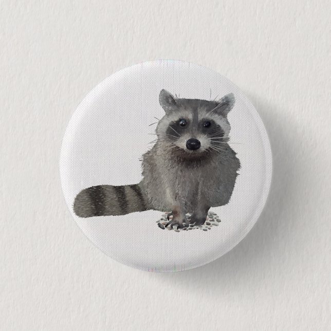 Waschbär Button (Vorderseite)