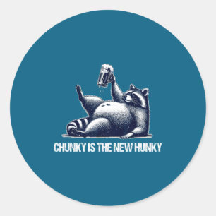 Waschbär Chunky ist das neue hunky lustige Waschbä Runder Aufkleber