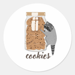 Waschbär-Cookies Runder Aufkleber
