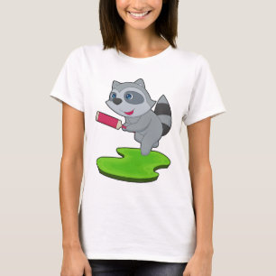 Waschbär Cricket Cricket-Schläger T-Shirt
