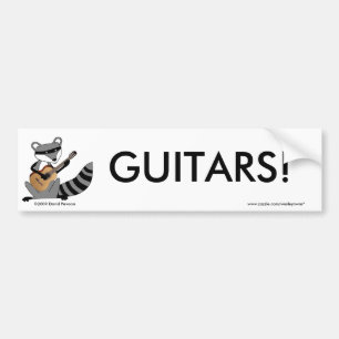 Waschbär, der die Gitarre spielt Autoaufkleber