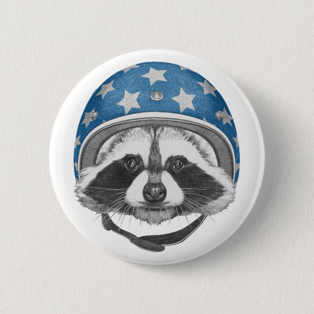 Waschbär-Draufgänger Button (Vorderseite)