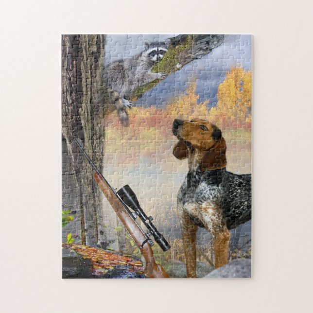 Waschbär eingeschlossen in einem Baum-Puzzlespiel Puzzle (Vertikal)