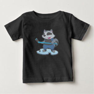 Waschbär Eishockey Eishockeyschläger Baby T-shirt