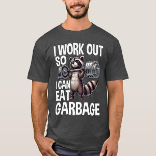 Waschbär Fitnessstudio Gewichtstraining Ich traini T-Shirt