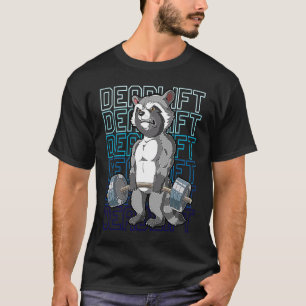 Waschbär Fitnessstudio Krafttraining Deadlift T-Shirt
