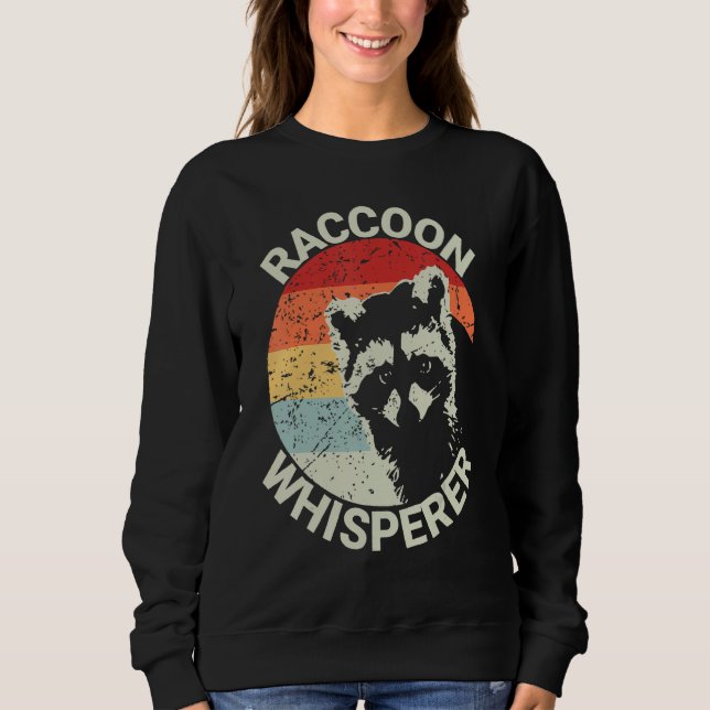 Waschbär-Flüsterer Vintage-Waschbären-Futterstelle Sweatshirt (Vorderseite)