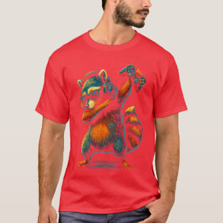 Waschbär-Gamer Lustige Videospiele Dabbing Gaming  T-Shirt