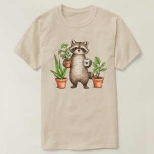 Waschbär-Gartenarbeit - Angetrieben von Pflanzen & T-Shirt