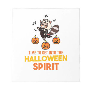 Waschbär-Geist Halloween-Kürbis-Party Notizblock