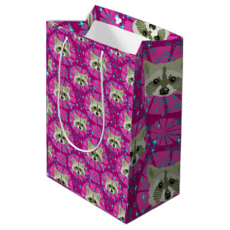 Waschbär_grau und rosa mittlere geschenktüte