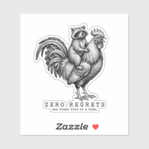 Waschbär Hahn Aufkleber Lustiges Vintage-Geschenk