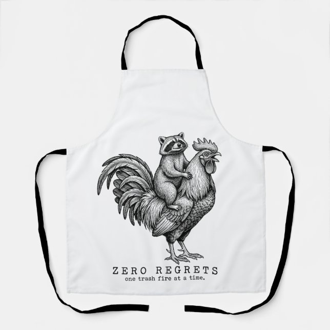 Waschbär Hahn Schürze Lustiges Vintage-Geschenk (Vorderseite)