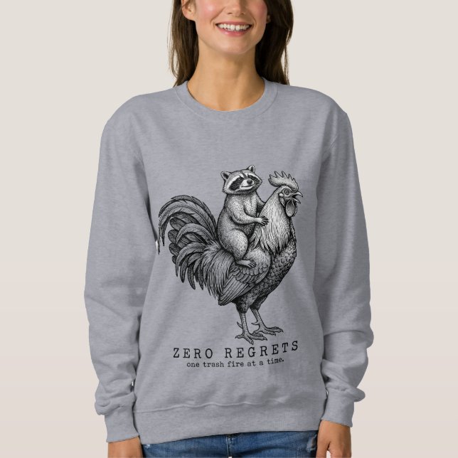 Waschbär Hahn Sweatshirt Vintage Geschenk für Sie (Vorderseite)
