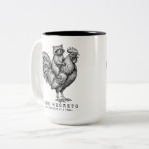 Waschbär Hahn Zweifarben-Tasse Lustiges Geschenk