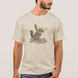 Waschbär Handgezeichnet T-Shirt