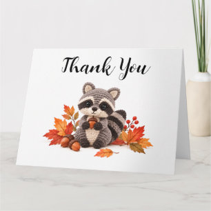 Waschbär Herbst Dankeschön Dankeskarte