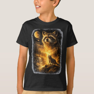 Waschbär heult zum Mond Lustig für Männer Frauen T-Shirt