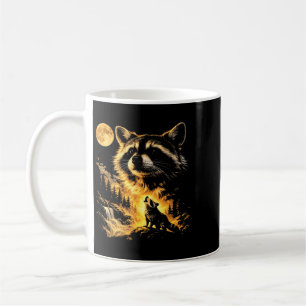 Waschbär heult zum Mond Vintage 90er Waschbär Kaffeetasse