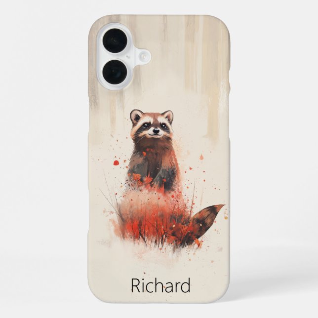 Waschbär im Wald iPhone Hülle (Rückseite)