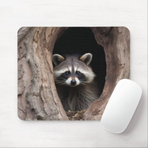 Waschbär in Baummulde Mousepad