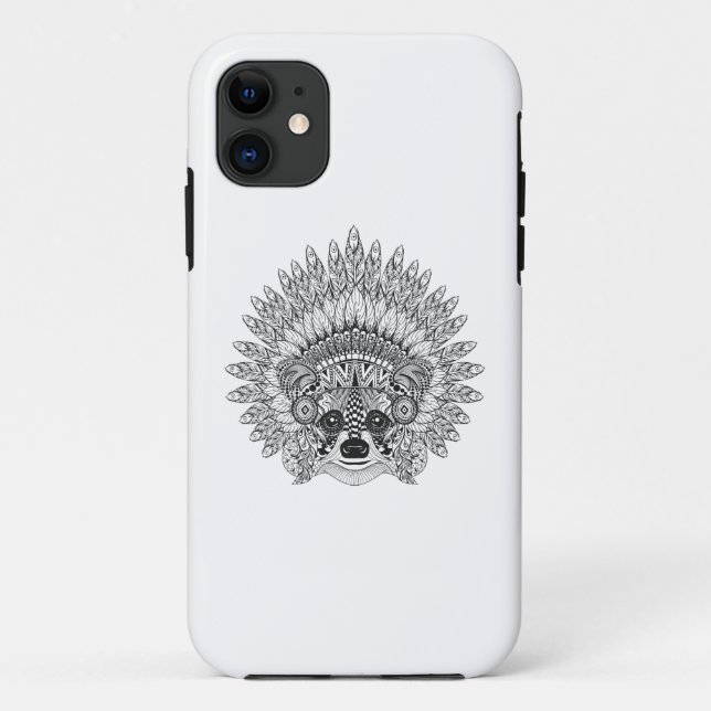 Waschbär in mit Federn versehenem Case-Mate iPhone Hülle (Rückseite)