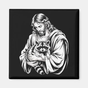 Waschbär Jesus Waschbär zerstörter Waschbär Tier W Magnet