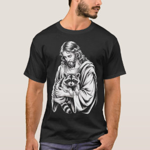 Waschbär Jesus Waschbär zertrampelt Waschbär Tier T-Shirt