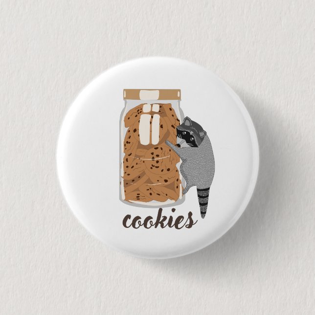 Waschbär-Kekse Button (Vorderseite)