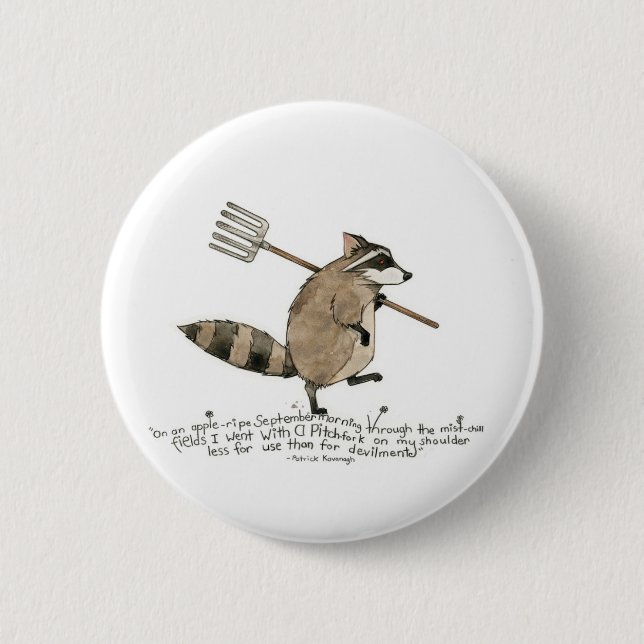 Waschbär-Knopf Button (Vorderseite)