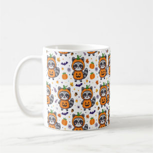 Waschbär-Kürbis-Camper-Van-Halloween-Muster Kaffeetasse