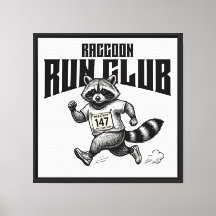 Waschbär Laufclub Marathon Retro Waschbär