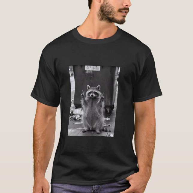 Waschbär Lustiger Waschbär Selfie Müllcontainer Ab T-Shirt (Vorderseite)