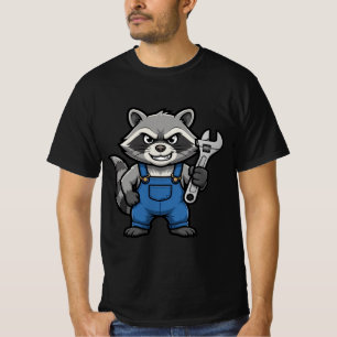 Waschbär Mechaniker - Müllschwein Garage Schrauben T-Shirt