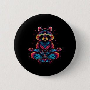 Waschbär meditierendes Tier Meditation Zen lustige Button