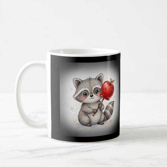 Waschbär mit Candy Apple Halloween Kaffeetasse (Links)