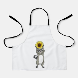 Waschbär mit Sonnenblume Schürze