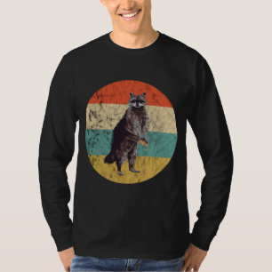 Waschbär Müll Essen Abfall Retro Vintage Sonnenunt T-Shirt