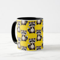Waschbär-Muster-Design Gelb