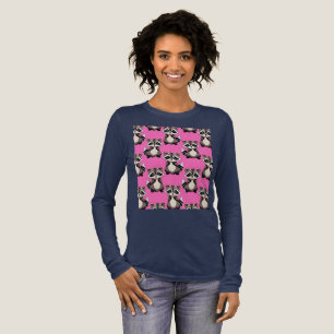 Waschbär-Muster-Design Rosa Tri-Blend Shirt