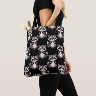 Waschbär-Muster-Design Schwarz