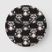 Waschbär-Muster-Design Schwarz