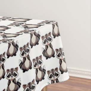 Waschbär-Muster-Design Weiß Tischdecke