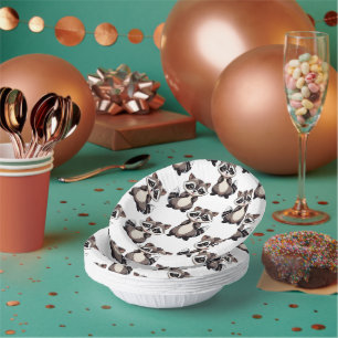 Waschbär-Musterdesign Weiß Pappteller