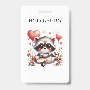 Waschbär-Pilot-Geburtstag Ausweis