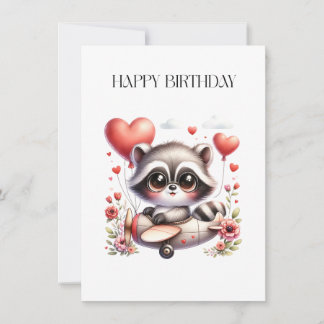 Waschbär-Pilot-Geburtstag Einladung