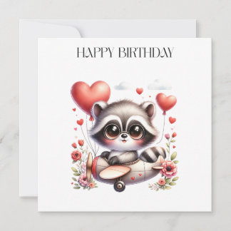 Waschbär-Pilot-Geburtstag Einladung