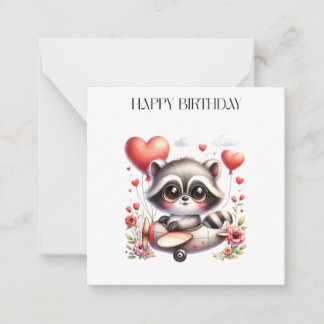 Waschbär-Pilot-Geburtstag Mitteilungskarte