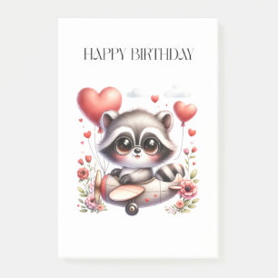 Waschbär-Pilot-Geburtstag Post-it Klebezettel